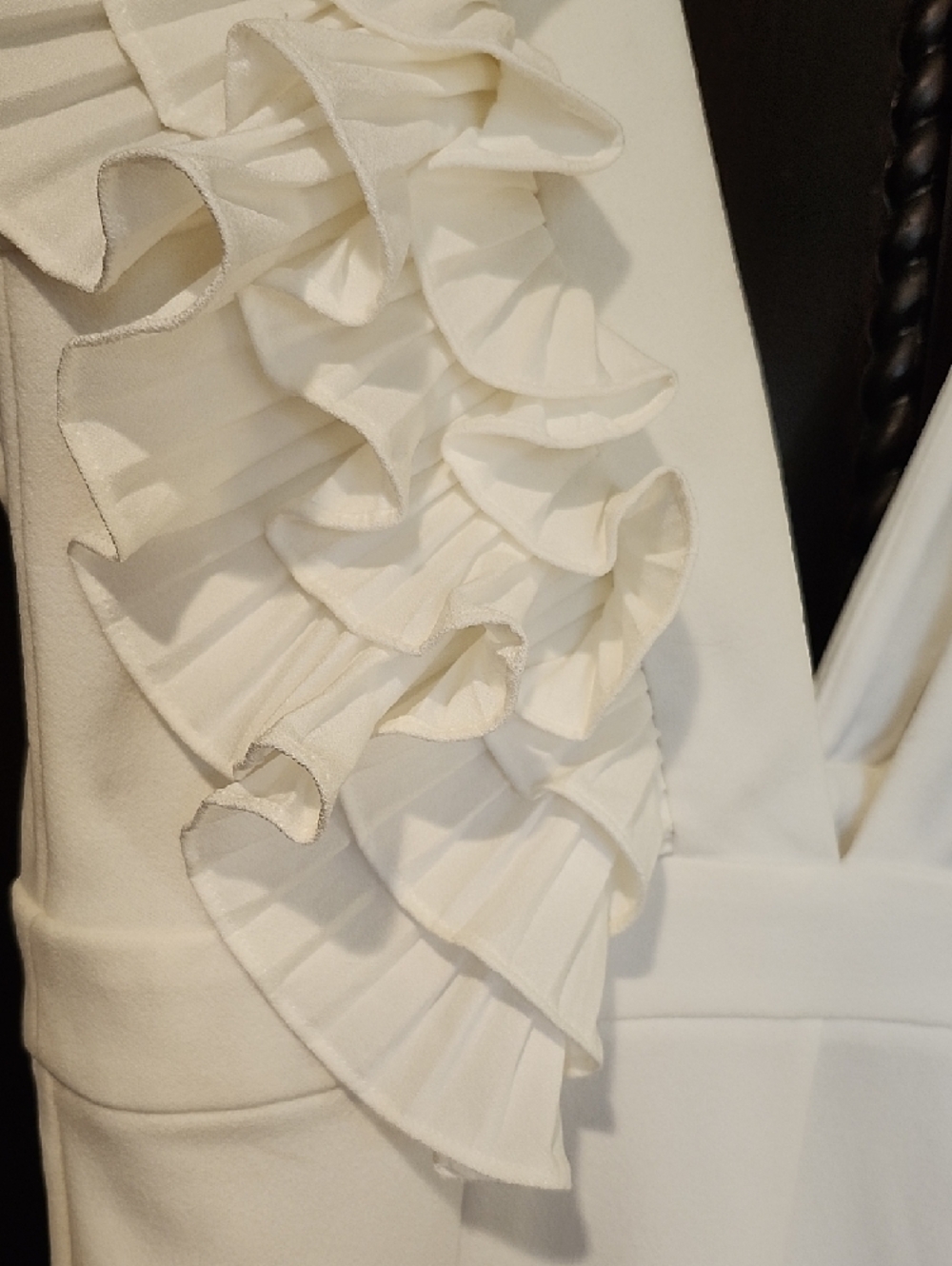 Ever After By Red Dress Boutique White Ruffle V-Neck Jumpsuit - Picture 5 of 8